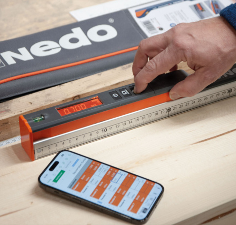Przymiar teleskopowy NEDO mEsstronic 2 z Bluetooth 1,04 - 5,00m